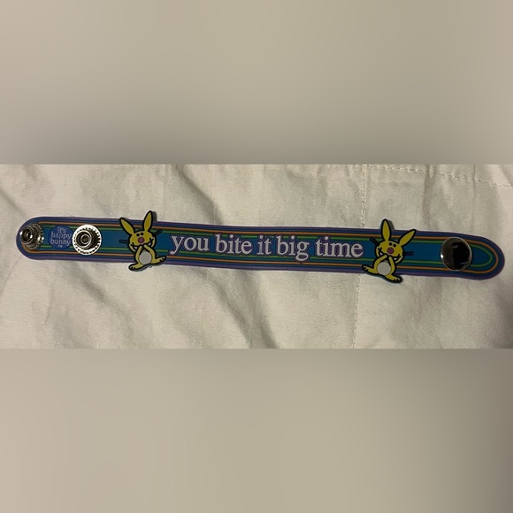 Happy Bunny Jim Benton Jewelry - Y2K Vintage Happy Bunny Snap Bracelet Jim Benton